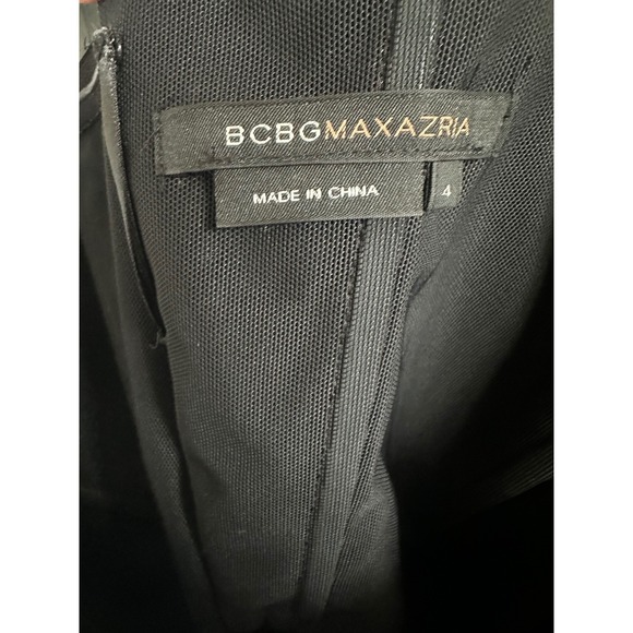 BCBGMAXAZRIA Black Tiered Bandage Strapless Midi Dress Size 4 - Picture 3 of 5